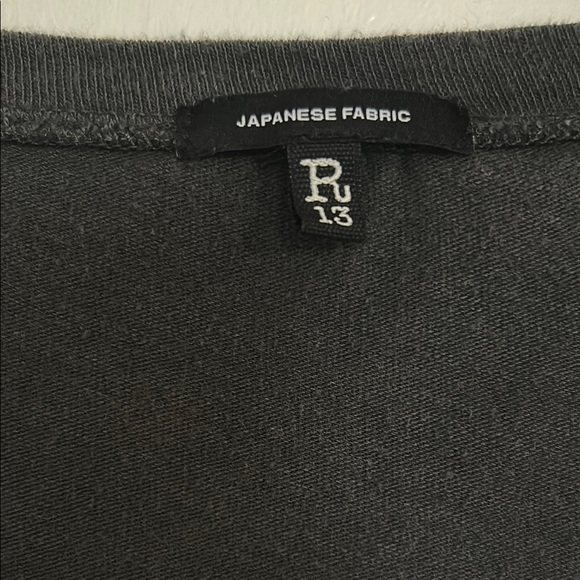 R13 Black V-neck Relaxed Short Sleeve T-Shirt - Picture 6 of 9